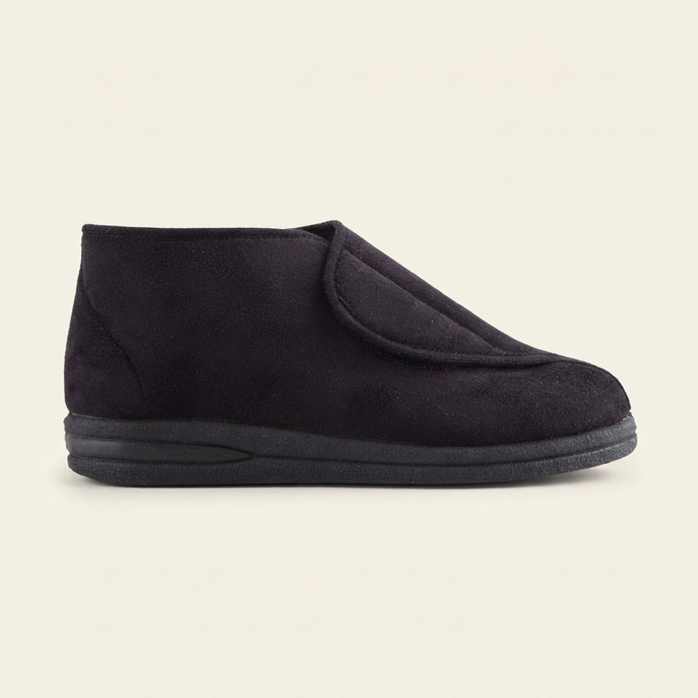 Comfortpantoffel zwart, hoog model