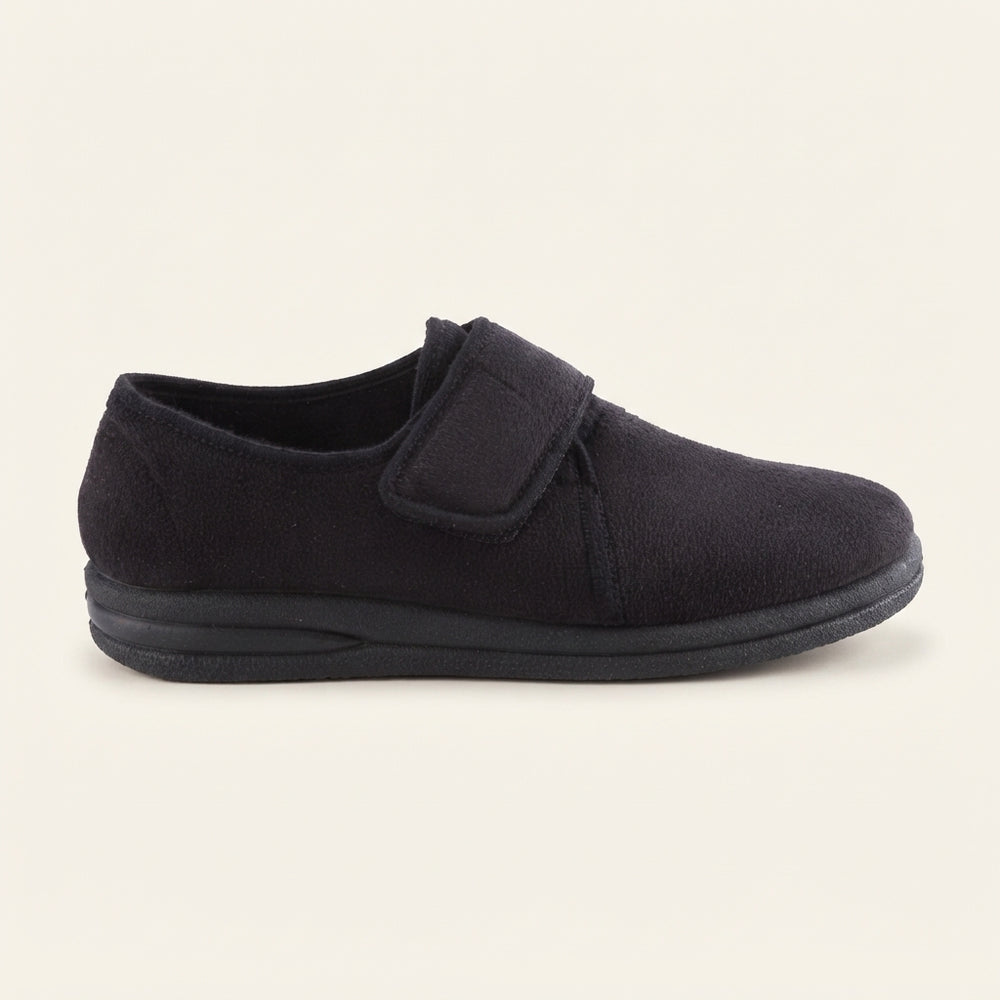 Comfortpantoffel zwart, laag model