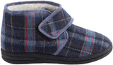 Comfortpantoffel geruit, hoog model
