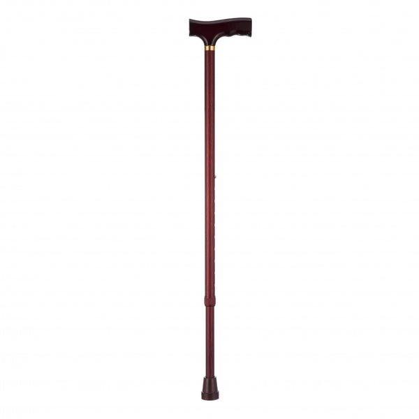 Wandelstok verstelbaar aluminium Mahonie