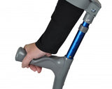 Elleboogkruk dubbel verstelbaar blauw metallic
