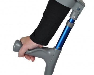 Elleboogkruk dubbel verstelbaar blauw metallic