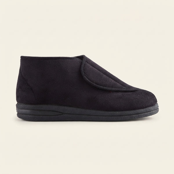 Comfortpantoffel zwart, hoog model