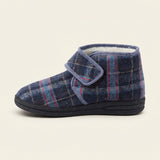 Comfortpantoffel geruit, hoog model