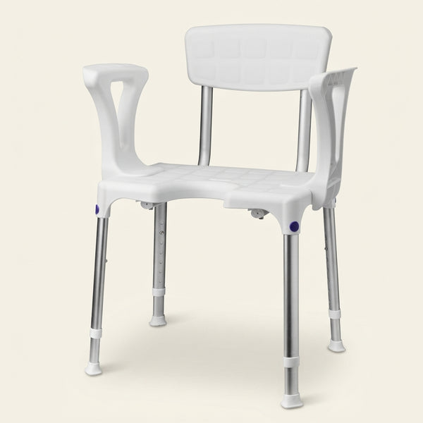 Douchestoel Quattro met uitsparing, incl. rug en arm
