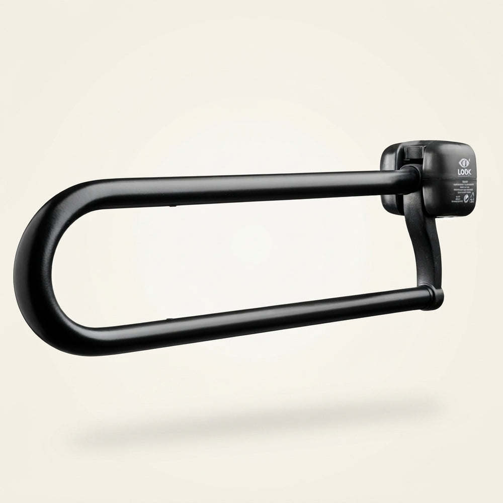Toiletbeugel opklapbaar Premium, zwart, 70 cm