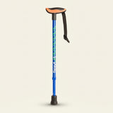 Wandelstok met ovalen handvat blauw Flexyfoot