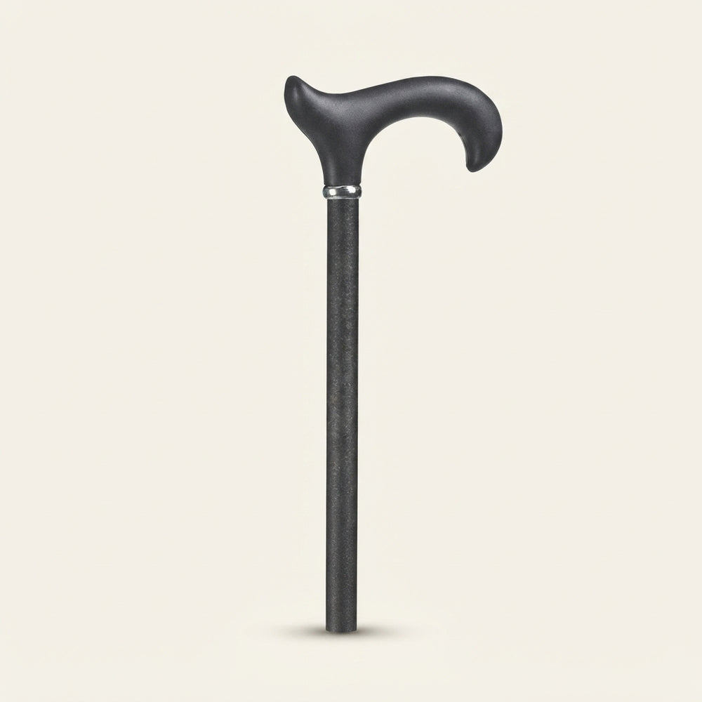 Wandelstok soft derby greep Zwart